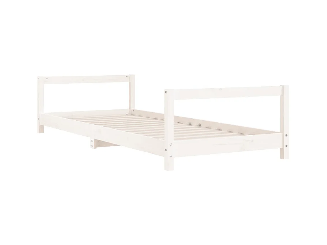 Cama 90x190 cm para niños madera de pino blanco ES50096