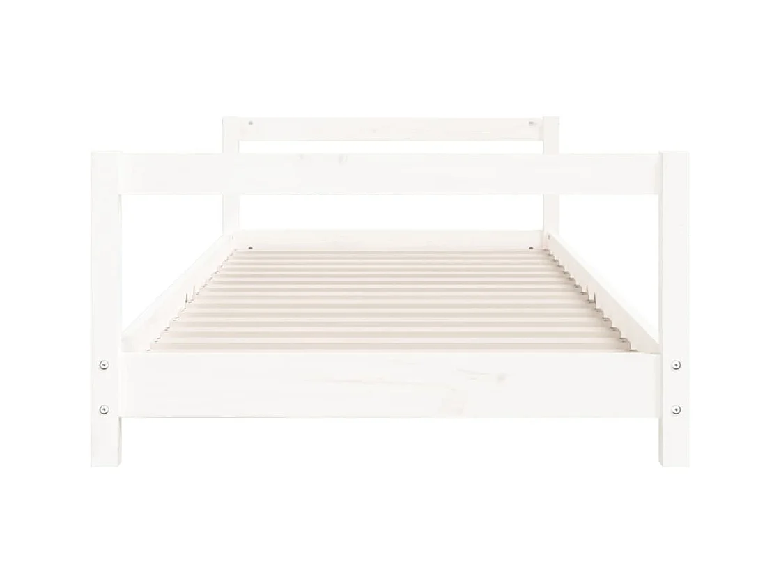 Cama 90x190 cm para niños madera de pino blanco ES50096