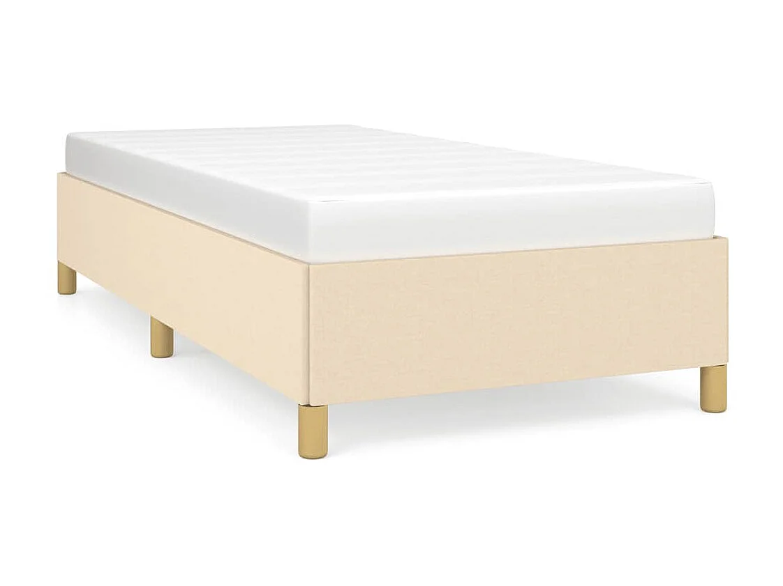 Cama 90x190 cm de tela color crema ES65114