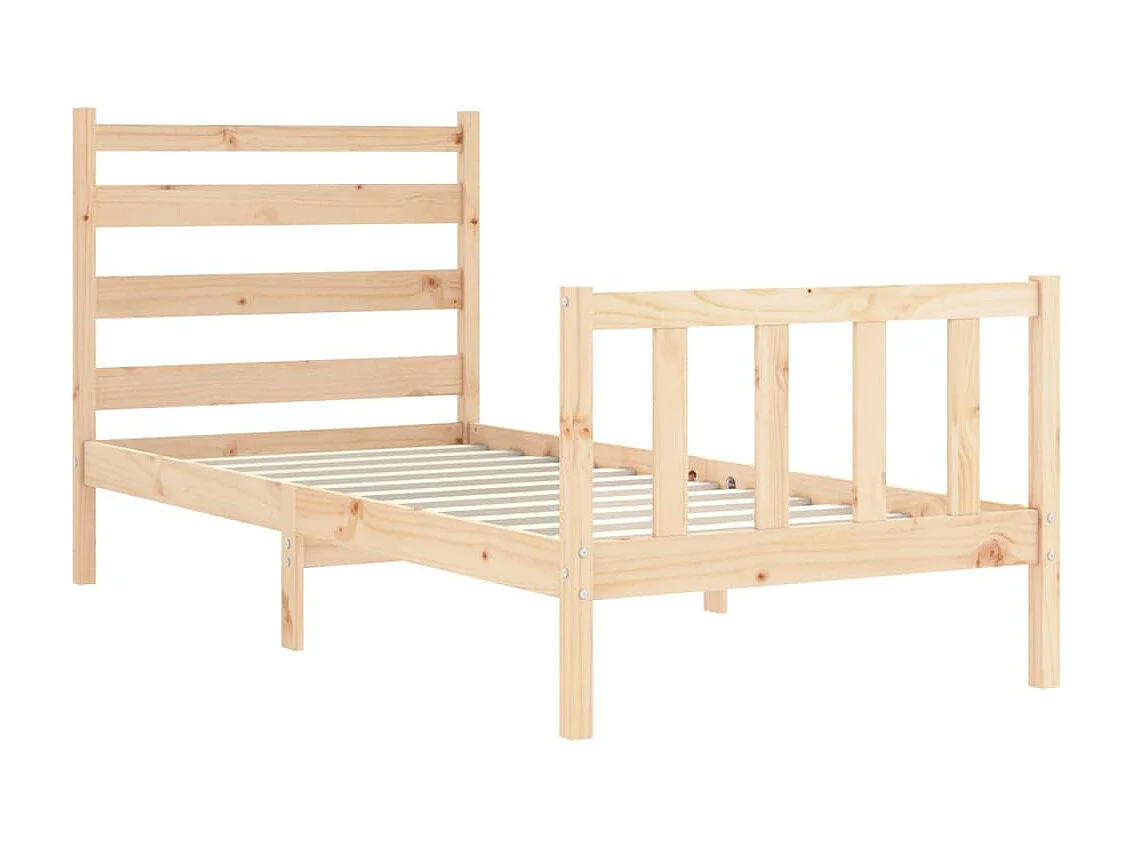 Cama com cabeceira 90x200 cm madeira maciça PT266118