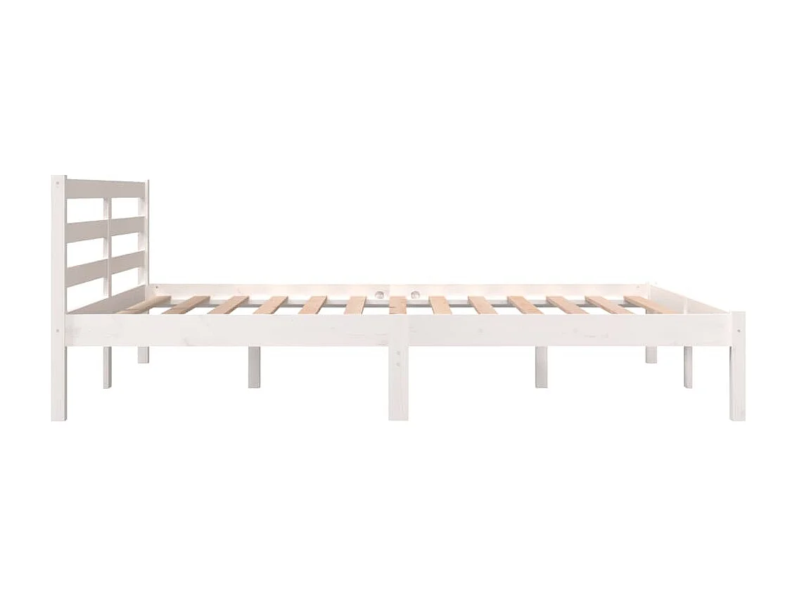 Lit-150x200 cm Bois de pin massif Blanc très grand EGGB97347