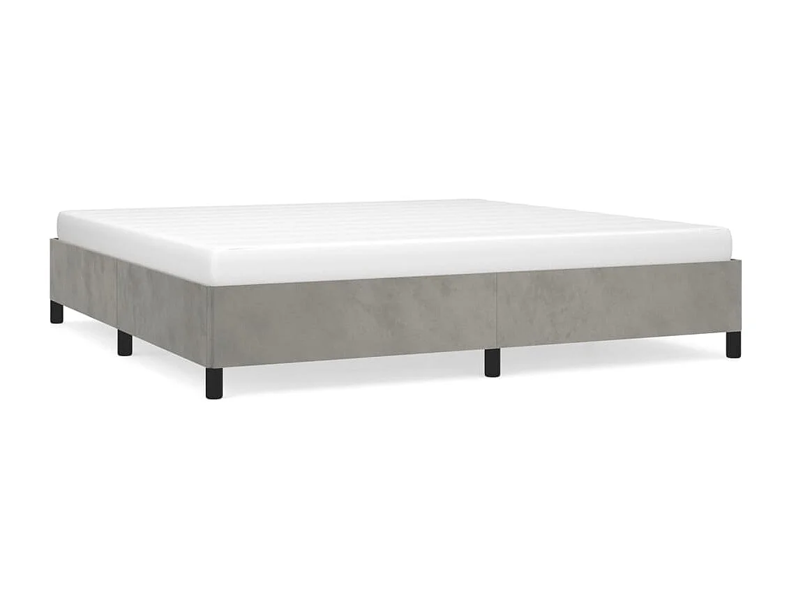 Cama 200x200 cm veludo cinzento-claro PT748162