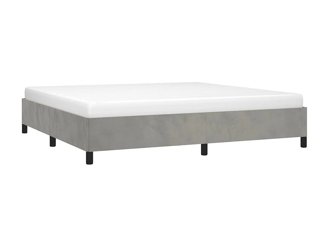 Cama 200x200 cm veludo cinzento-claro PT748162