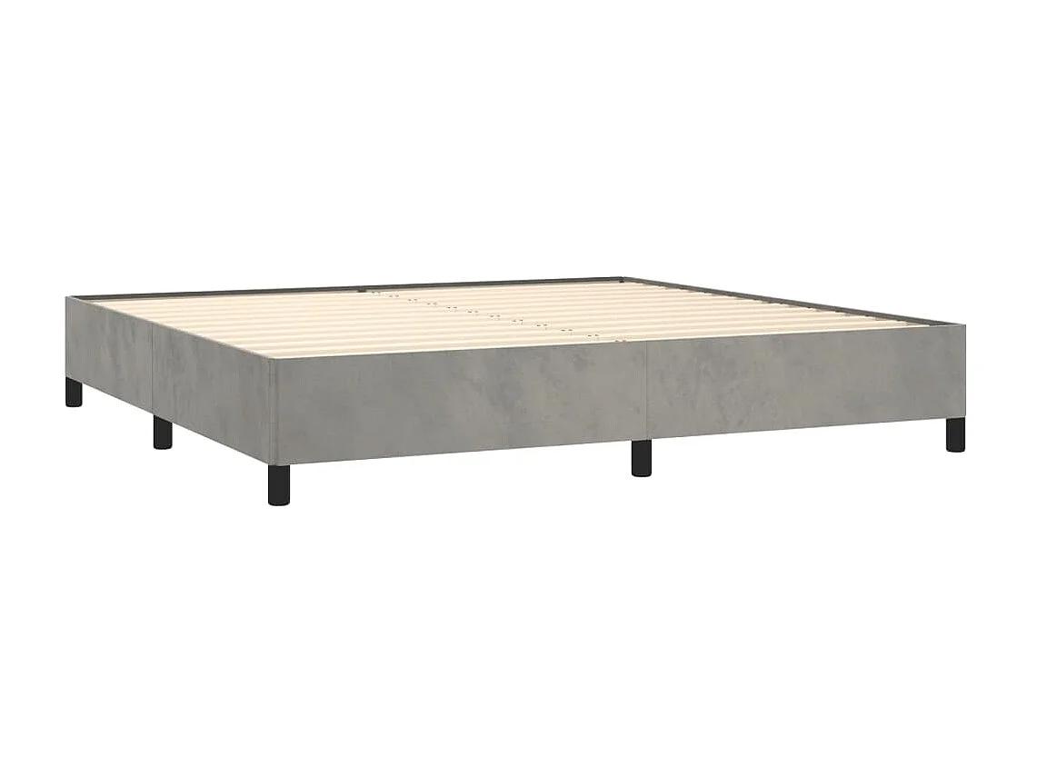 Cama 200x200 cm veludo cinzento-claro PT748162