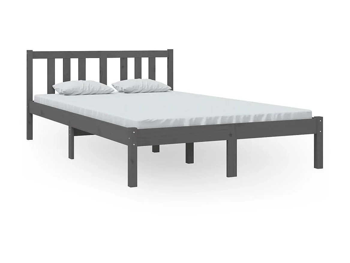 Lit-120x200 cm Gris Bois massif EGGB58257