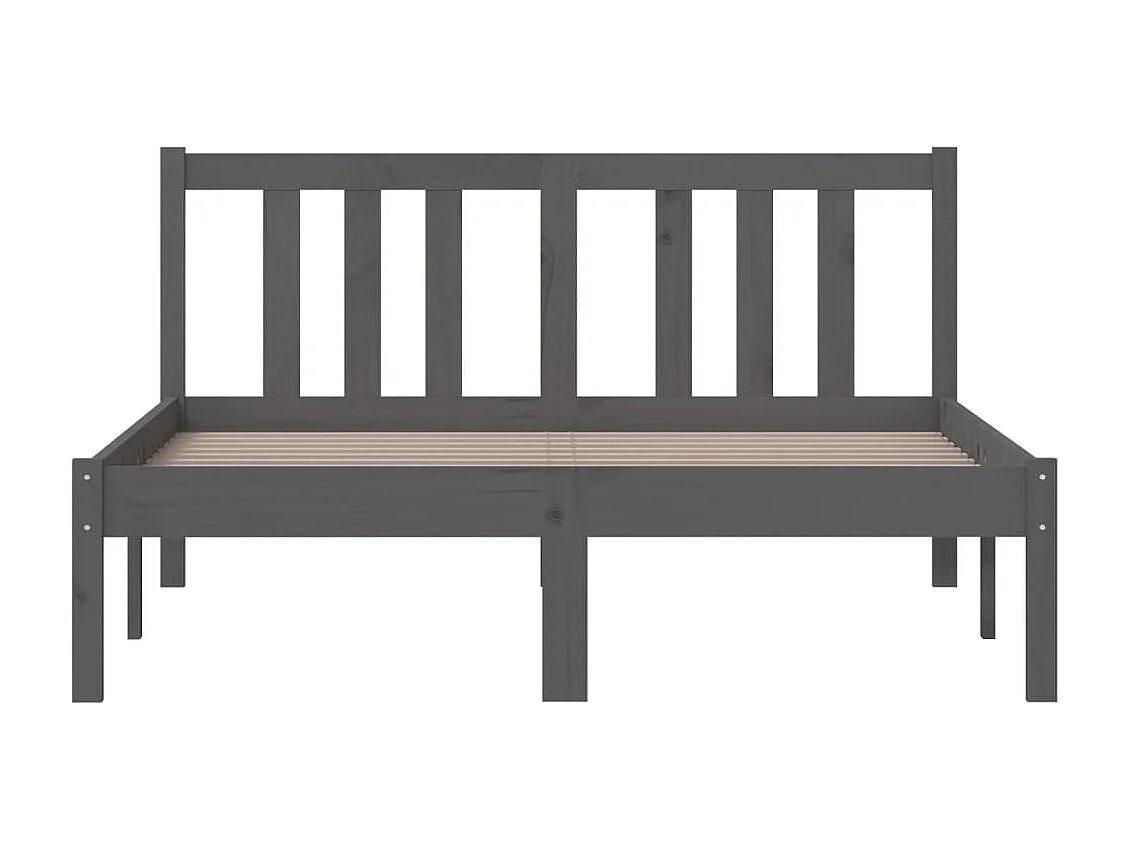Lit-120x200 cm Gris Bois massif EGGB58257
