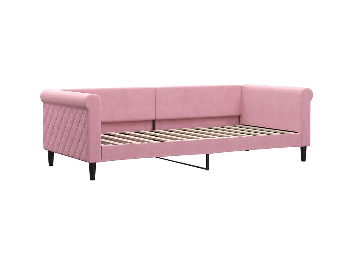 Lit-90x200 cm de repos rose velours EGGB65080