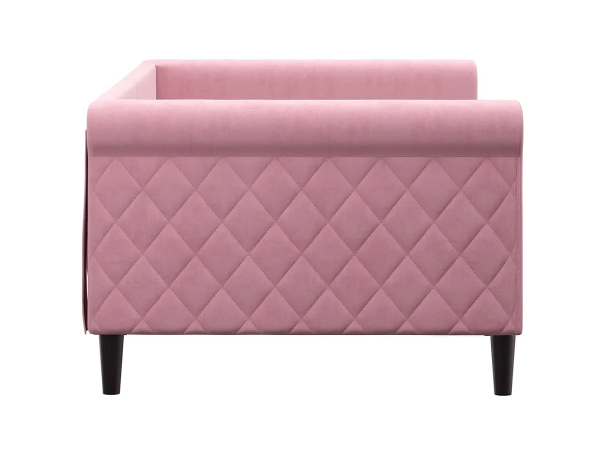 Lit-90x200 cm de repos rose velours EGGB65080