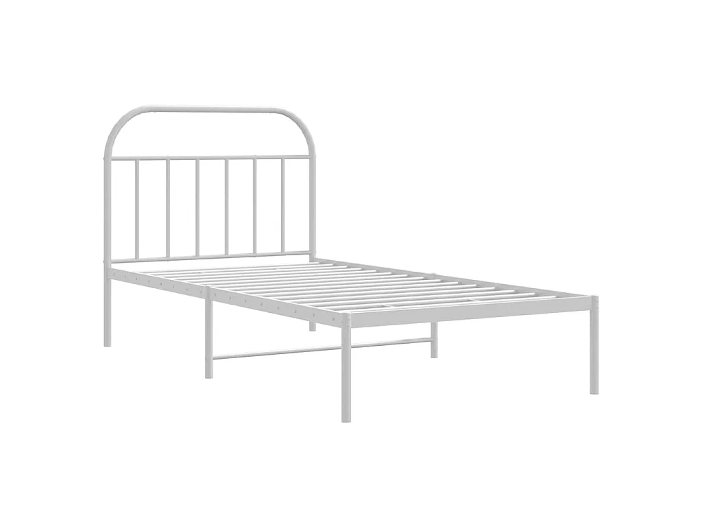 Bedframe met hoofdbord metaal wit 107x203 cm NL70371