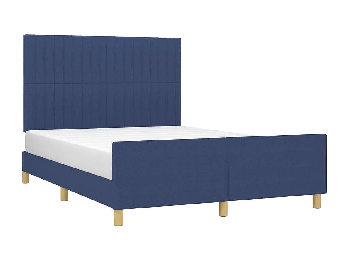 Cama c/ cabeceira 140x190 cm tecido azul PT663200