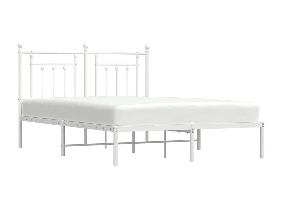 Cama 140x200 cm con cabecero metal blanca ES51822