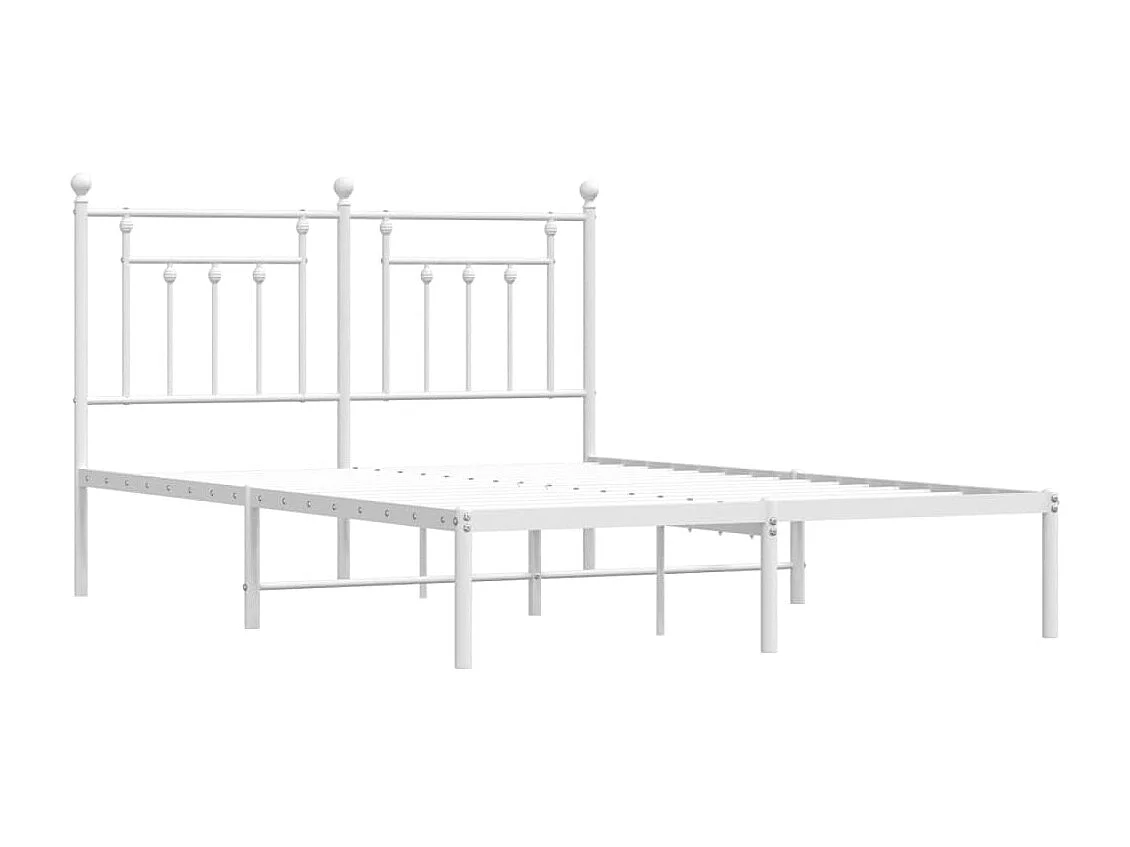 Cama 140x200 cm con cabecero metal blanca ES51822