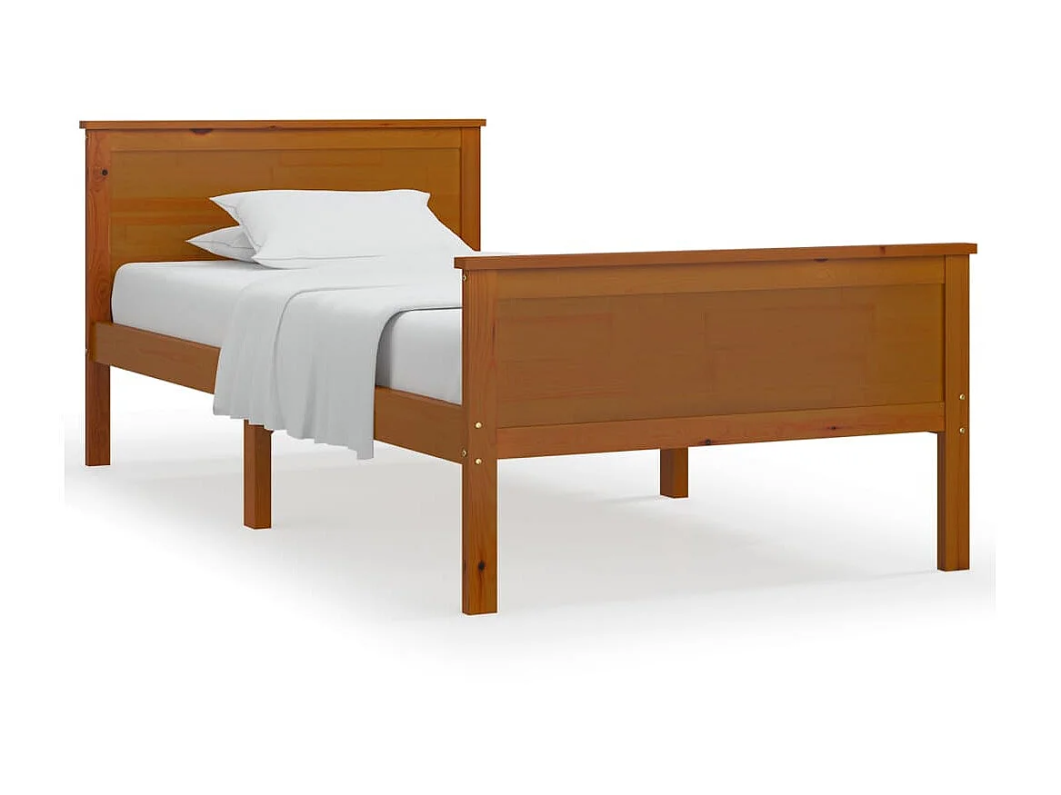 Cama 90x200 cm madera maciza pino marrón miel ES30161