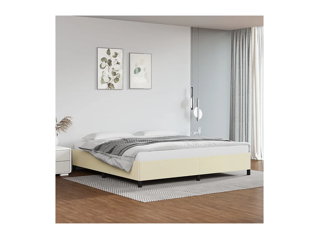 Lit-200x200 cm Crème Similicuir EGGB43824