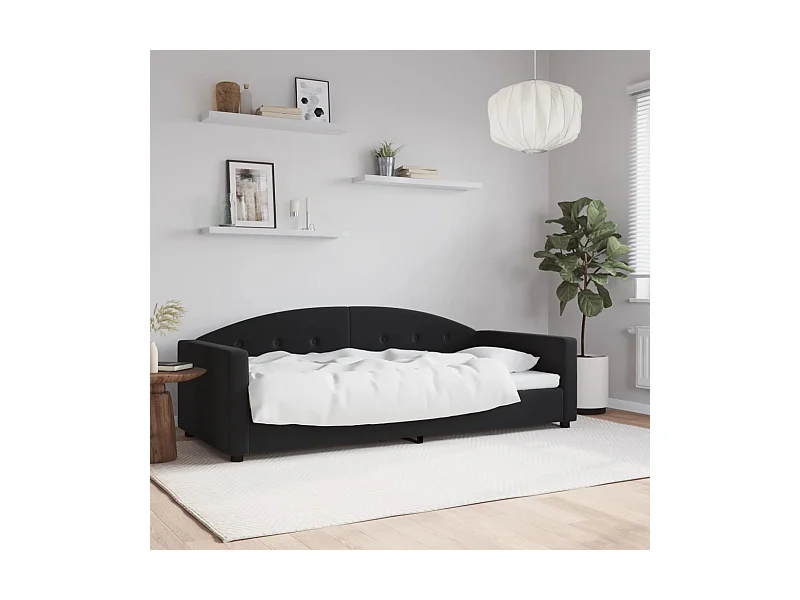 Tagesbett,Sofabett Schwarz 90x200 cm Samt -gkd19626
