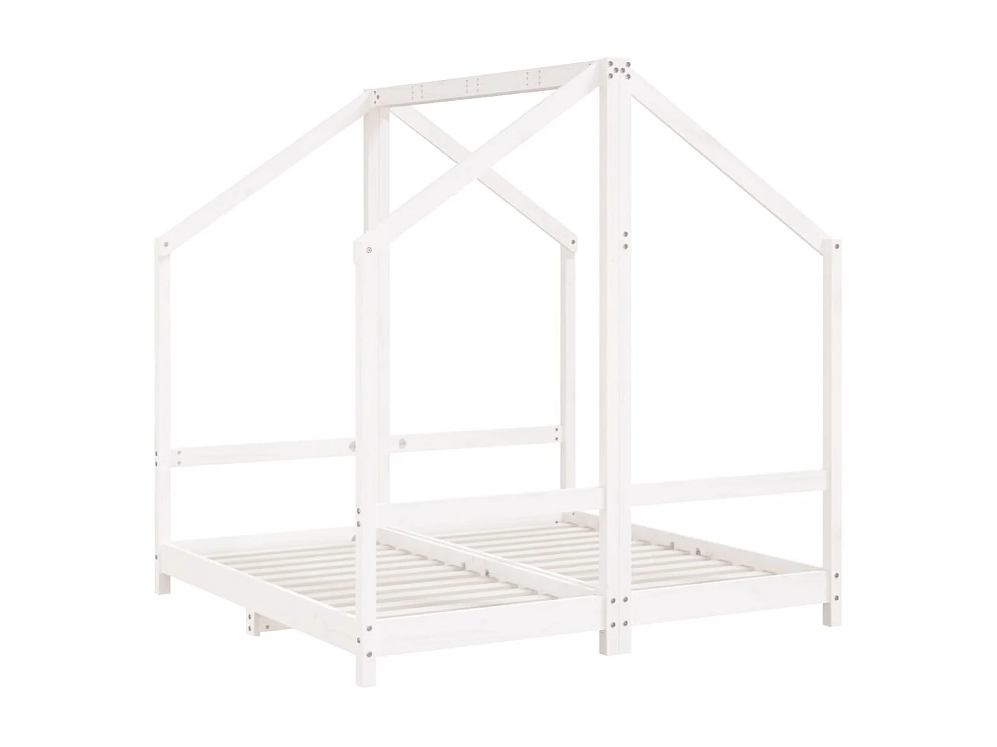 Cama 70x140 cm para niños madera de pino blanco ES21644