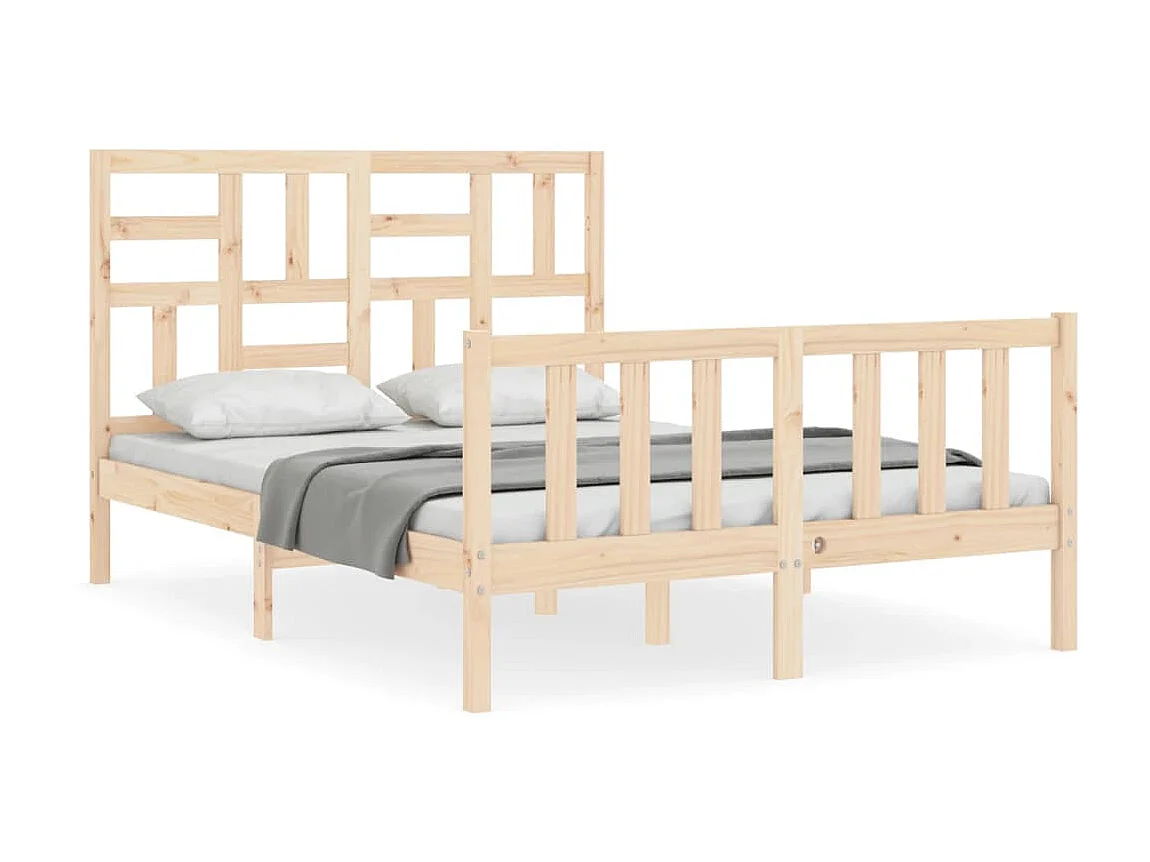 Lit-120x190 cm avec tête de lit petit double bois massif EGGB28008