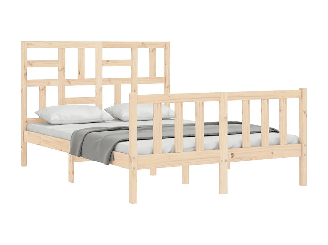 Lit-120x190 cm avec tête de lit petit double bois massif EGGB28008