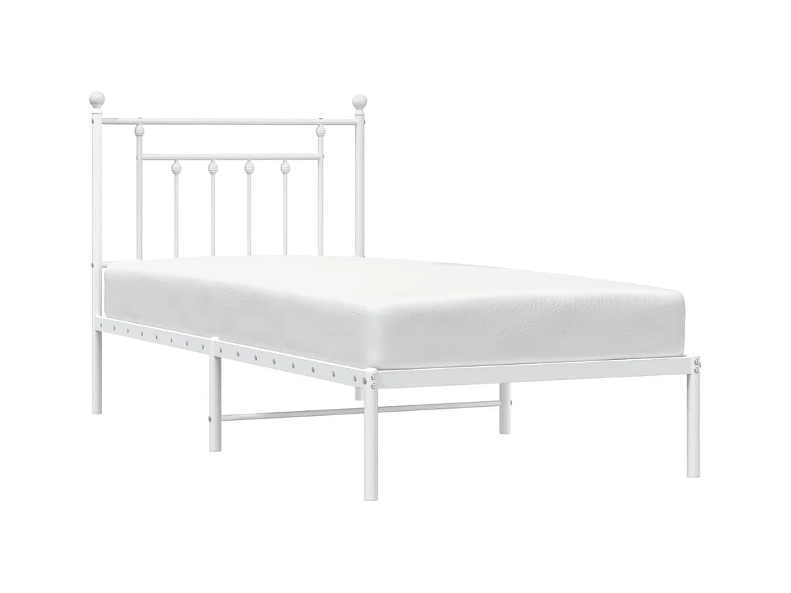 Cama com cabeceira 90x190 cm metal branco PT689913