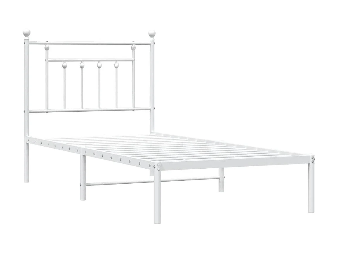 Cama com cabeceira 90x190 cm metal branco PT689913