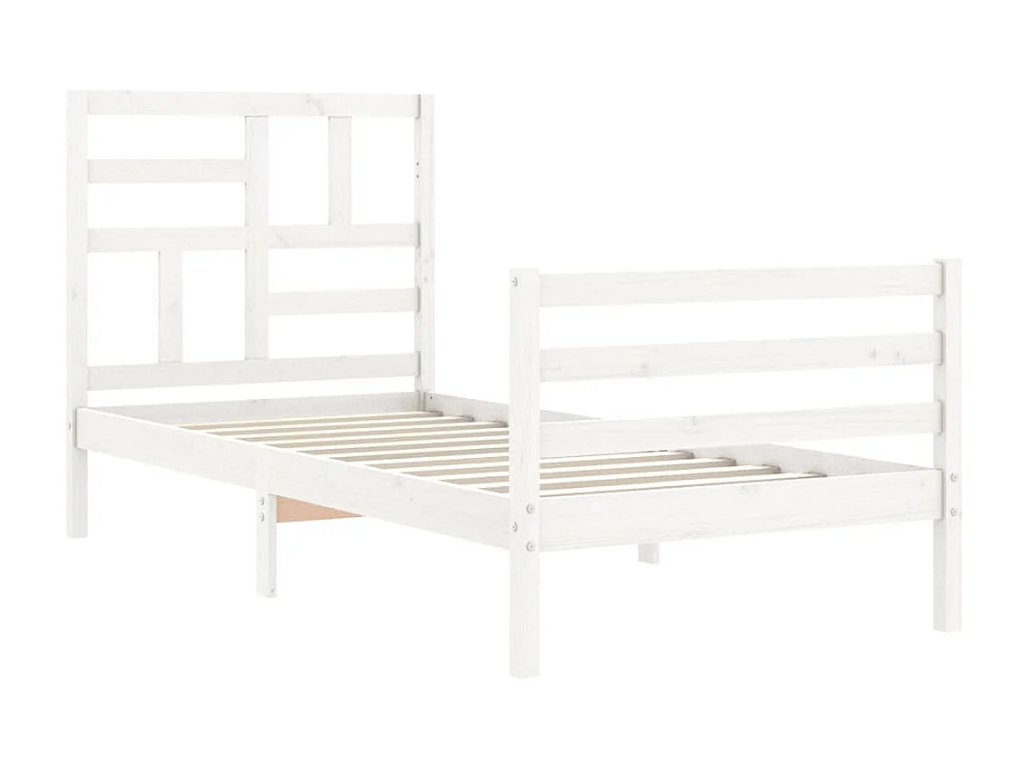 Lit-90x200 cm avec tête de lit blanc bois massif EGGB47269