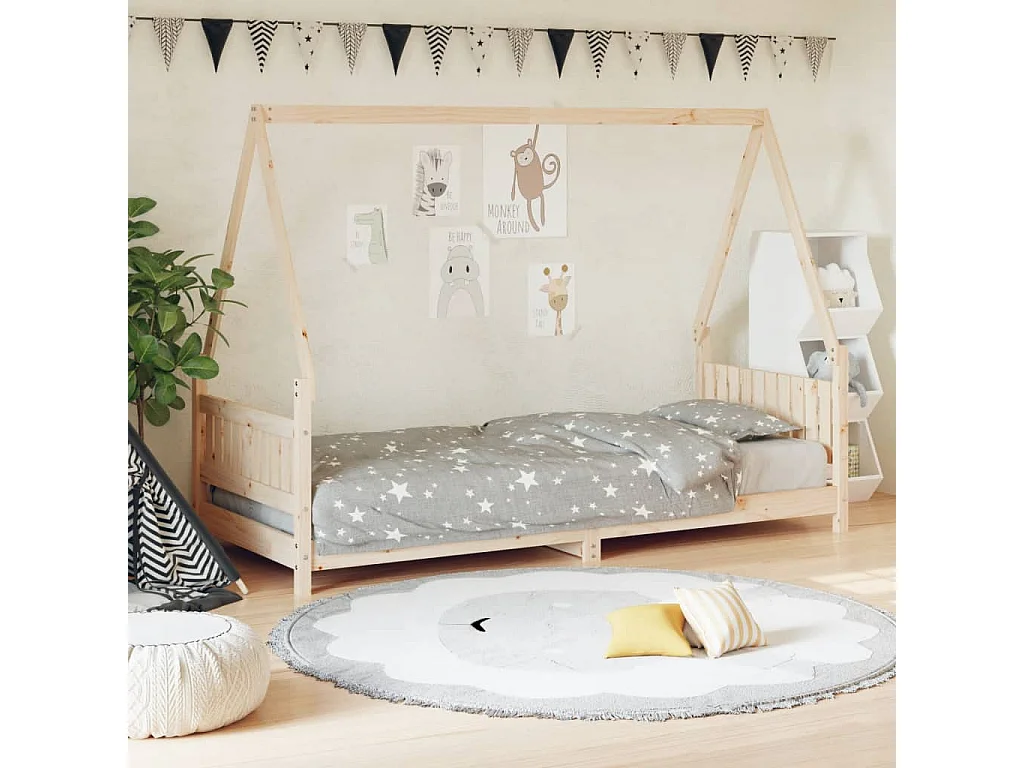 Cama infantil 80x200 cm madeira de pinho maciça PT163363