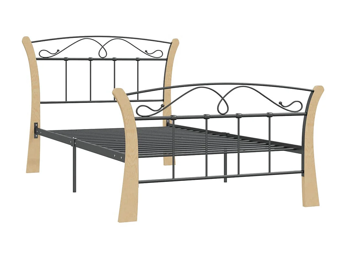 Cama 100x200 cm metal preto PT970905
