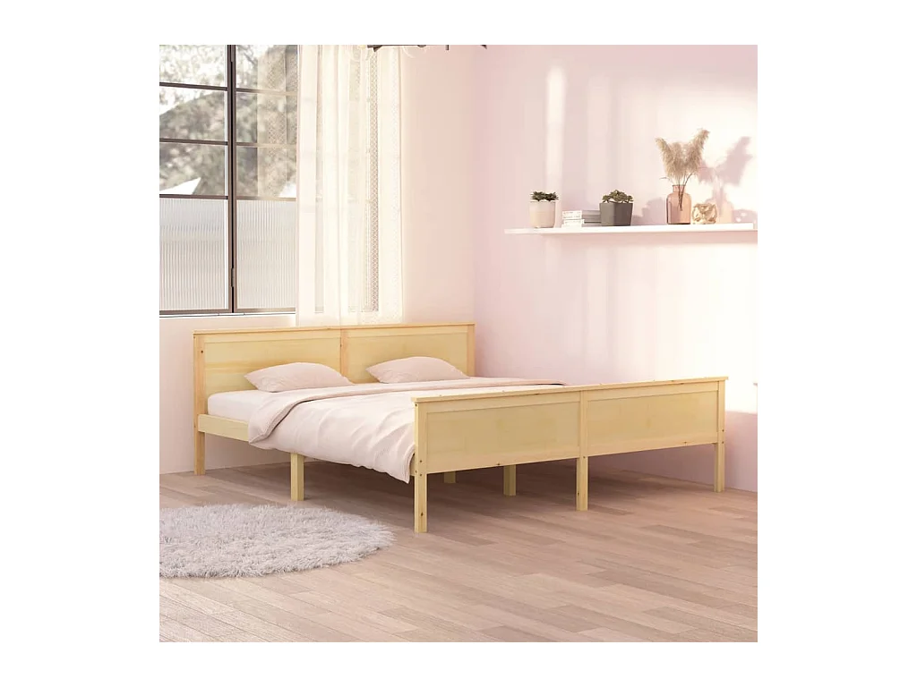 Cama 180x200 cm de madera maciza de pino ES35812