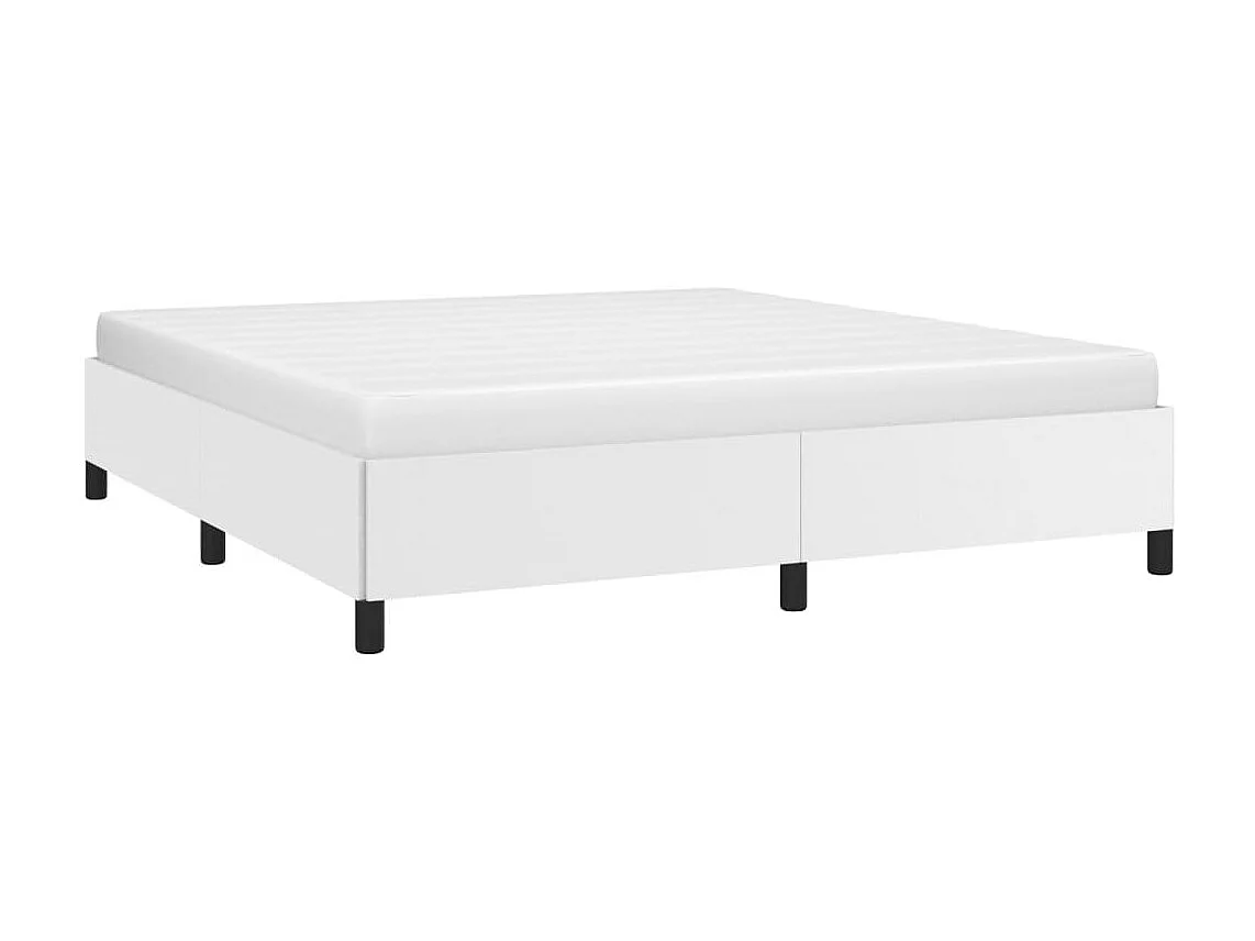 Lit-160x200 cm Blanc Similicuir EGGB45541