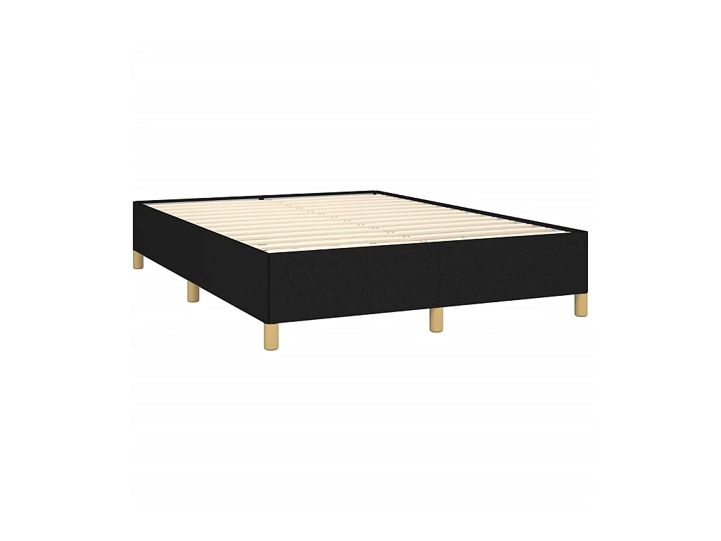 Cama 140x200 cm de tela negra ES54067