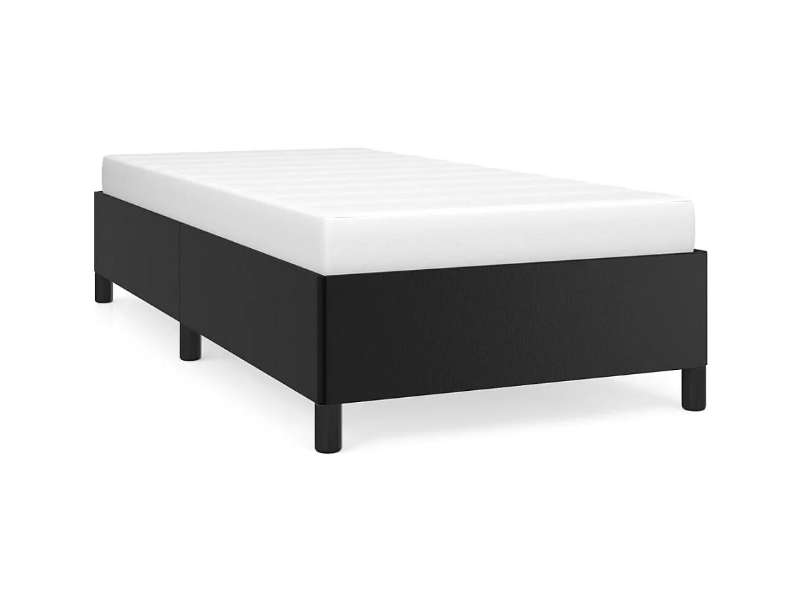 Cama 80x200 cm cuero sintético negro ES90610