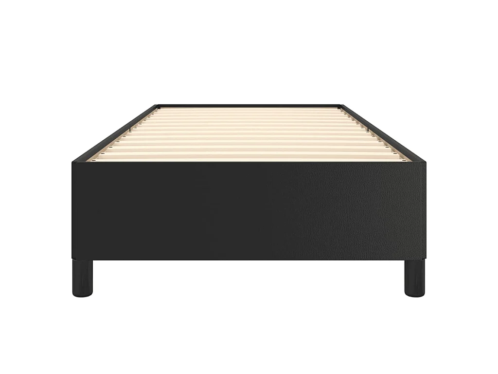 Cama 80x200 cm cuero sintético negro ES90610