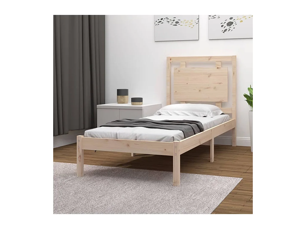 Lit-100x200 cm Bois massif EGGB88749