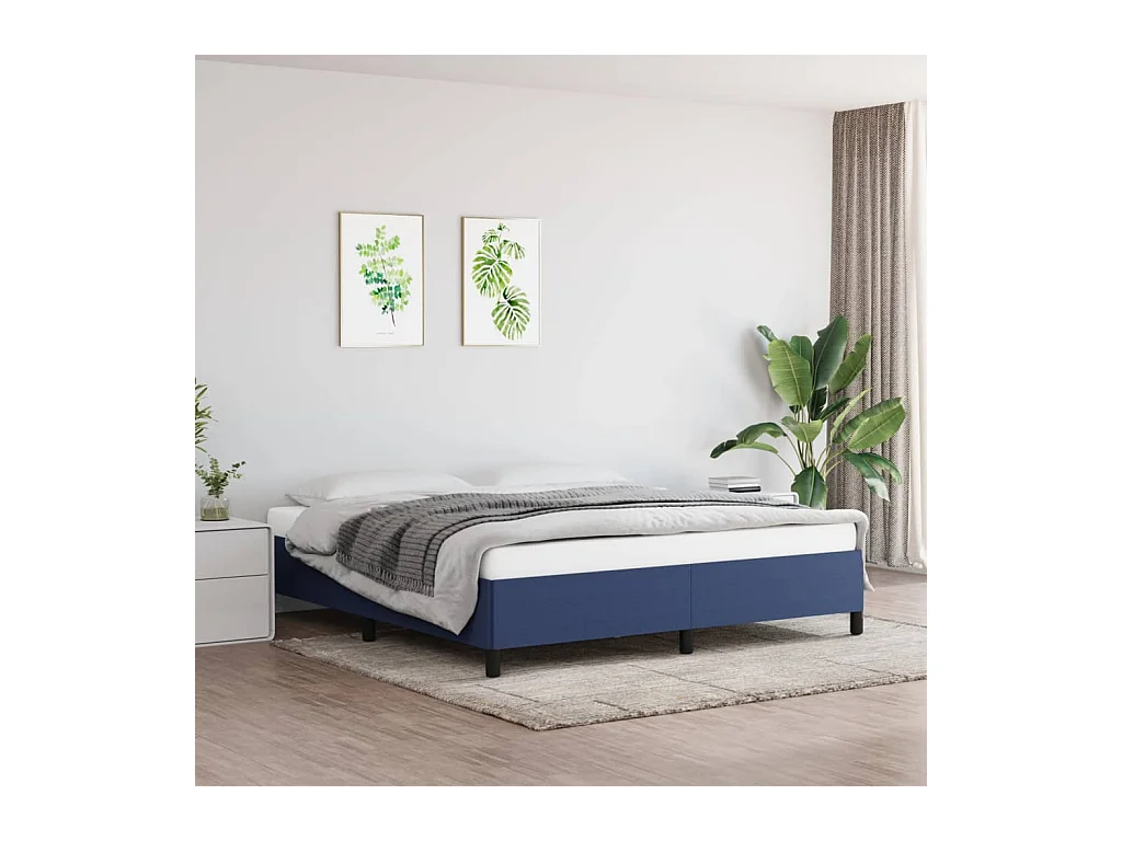 Lit-180x200 cm Bleu Tissu EGGB98345