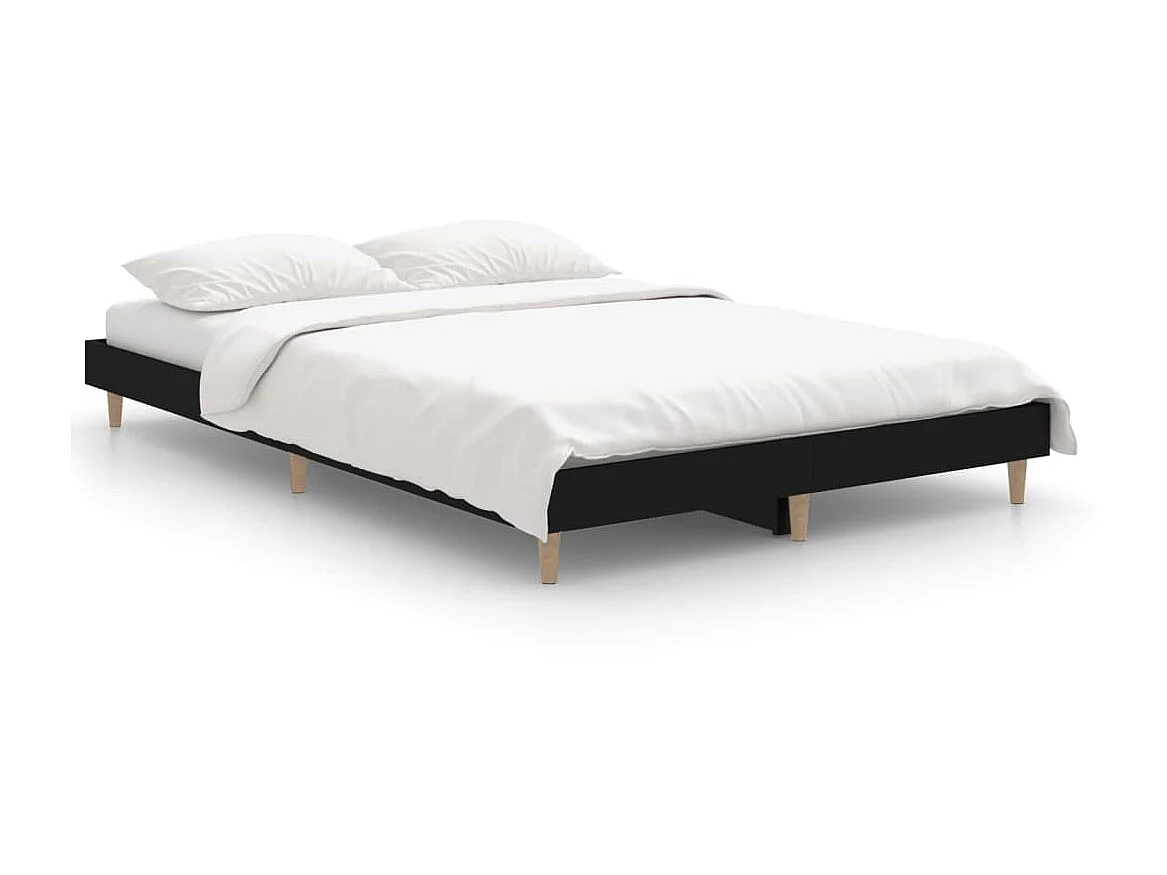 Cama 120x190 cm derivados de madeira preto PT160632