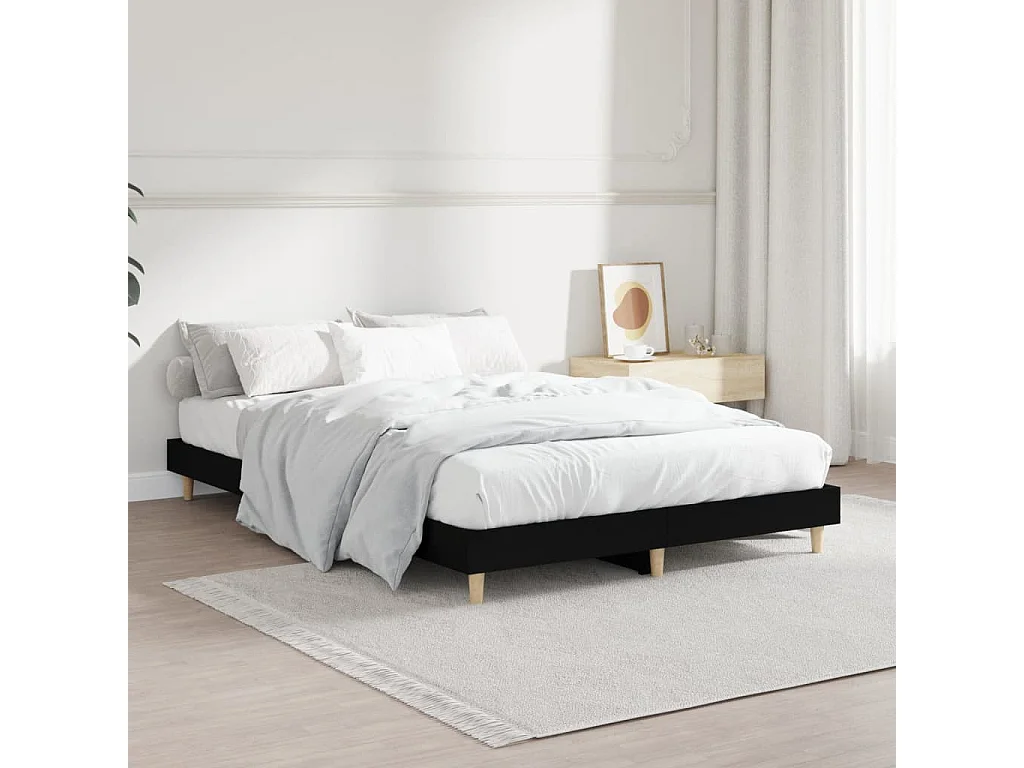 Cama 120x190 cm derivados de madeira preto PT160632