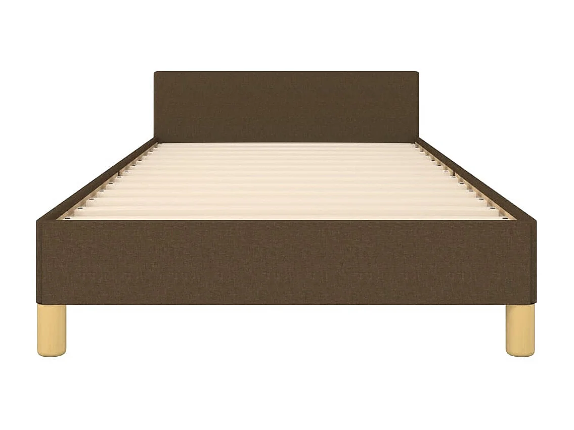 Lit-80x200 cm avec tête de lit Marron foncé Tissu EGGB49815