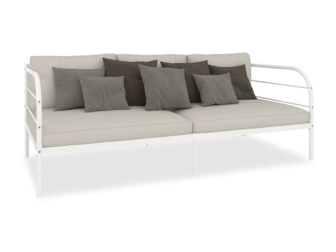 Tagesbett,Sofabett-Rahmen Weiß Metall 90×200 cm -gkd68733