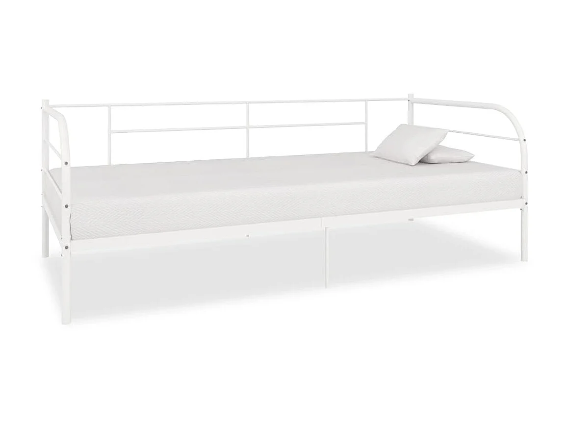 Lit-90x200 cm de repos Blanc Métal EGGB14032