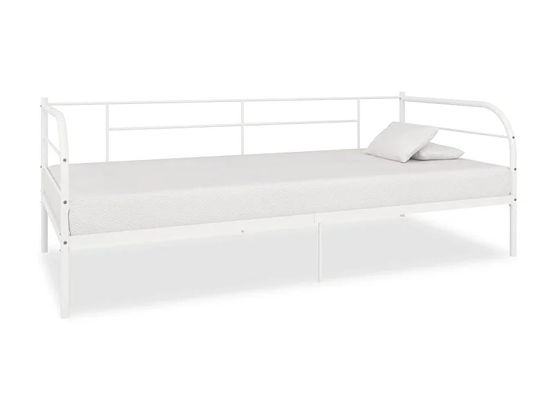 Tagesbett,Sofabett-Rahmen Weiß Metall 90×200 cm -gkd68733