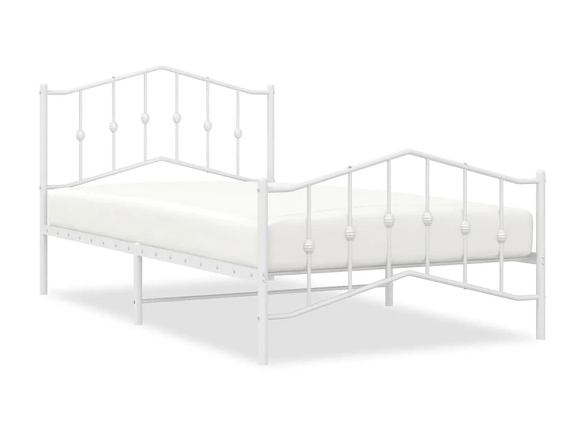 Bedframe met hoofd- en voeteneinde metaal wit 100x200 cm NL81274