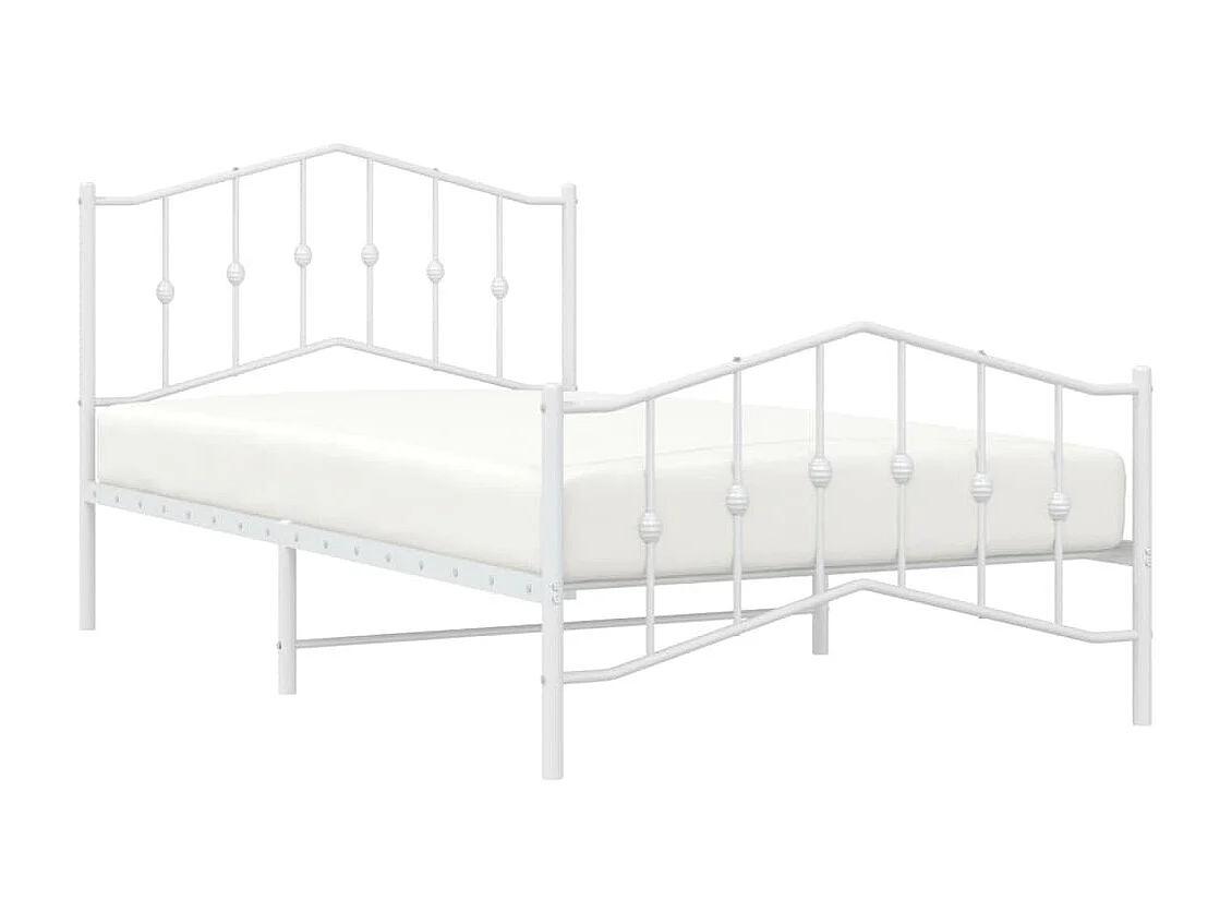 Bedframe met hoofd- en voeteneinde metaal wit 100x200 cm NL81274