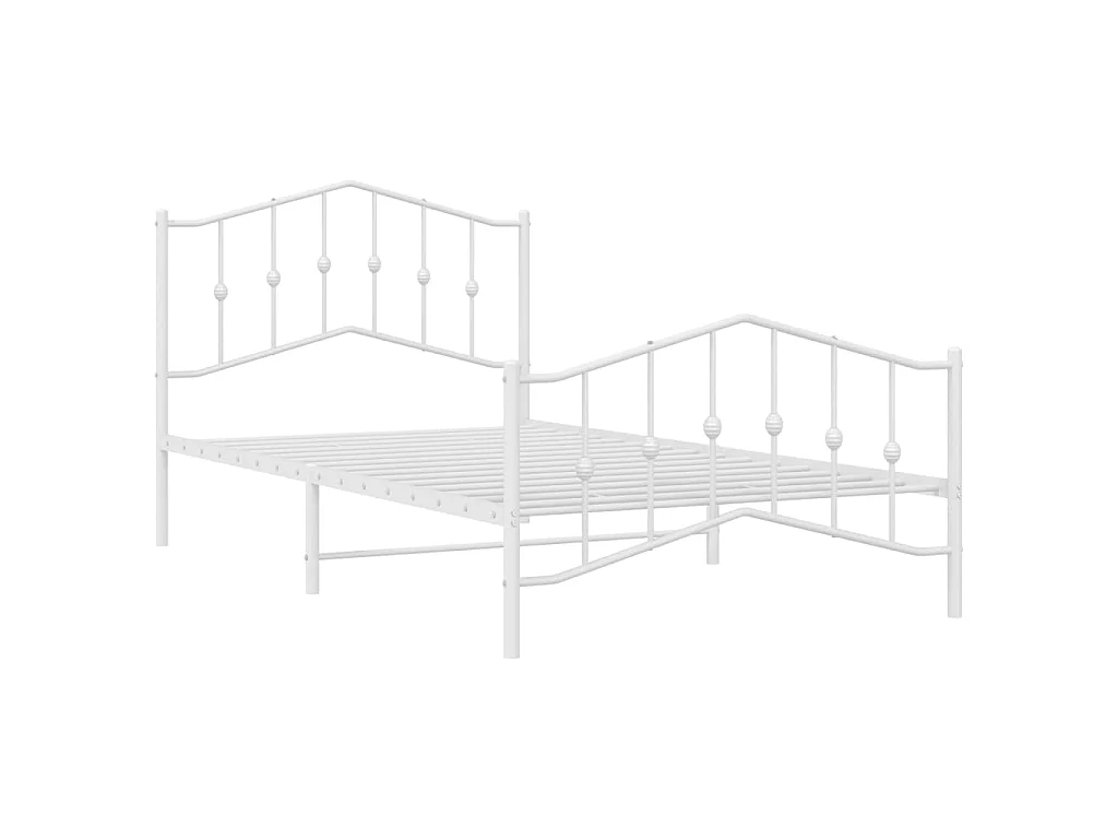 Bedframe met hoofd- en voeteneinde metaal wit 100x200 cm NL81274