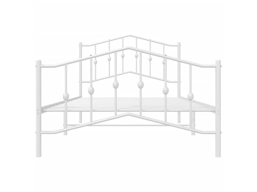 Bedframe met hoofd- en voeteneinde metaal wit 100x200 cm NL81274