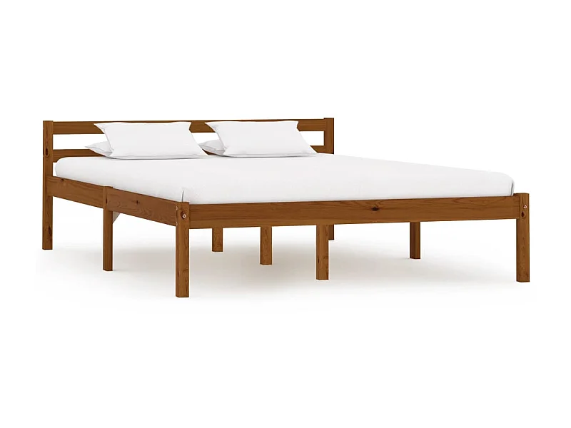 Cama 120x200 cm madeira pinho maciço castanho mel PT407779