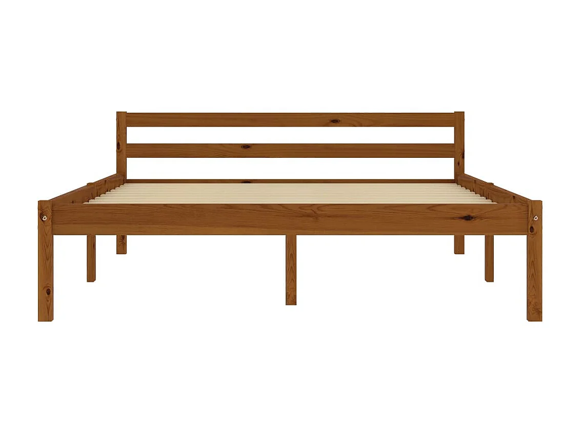 Lit-120x200 cm Marron miel Bois de pin massif EGGB35386