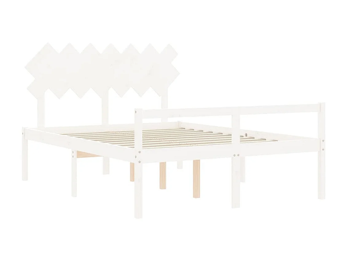 Lit-150x200 cm pour personne âgée et tête de lit très grand bois massif EGGB22264