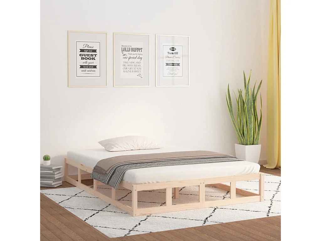 Lit-140x190 cm Bois massif EGGB92645