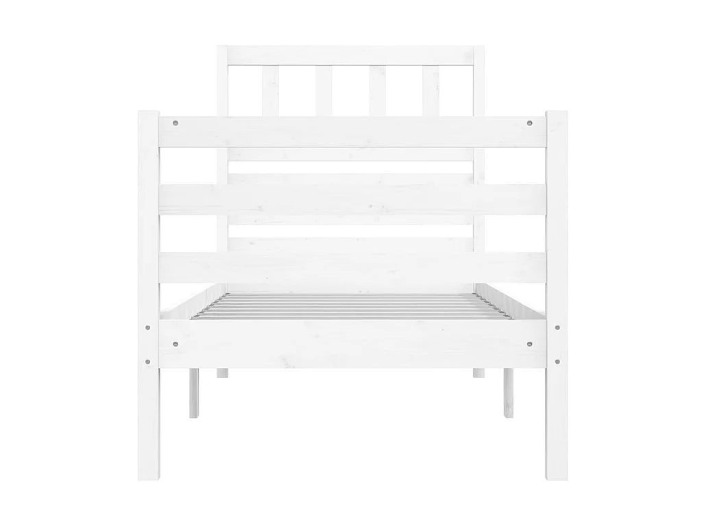 Lit-75x190 cm Blanc Bois massif Petit simple EGGB60984