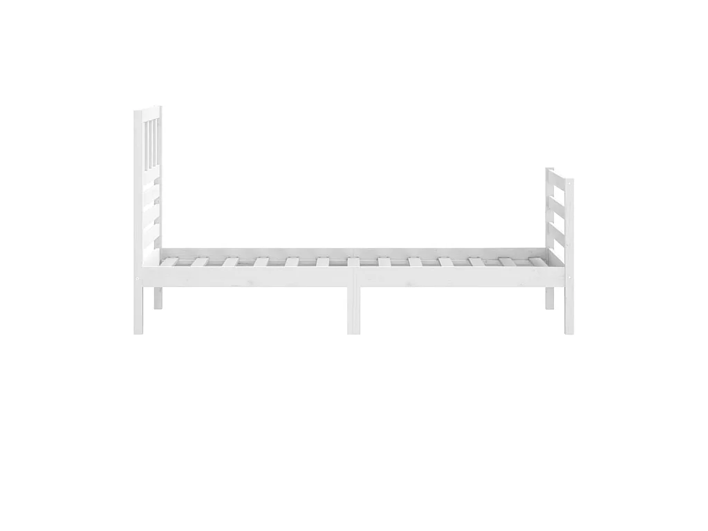 Lit-75x190 cm Blanc Bois massif Petit simple EGGB60984